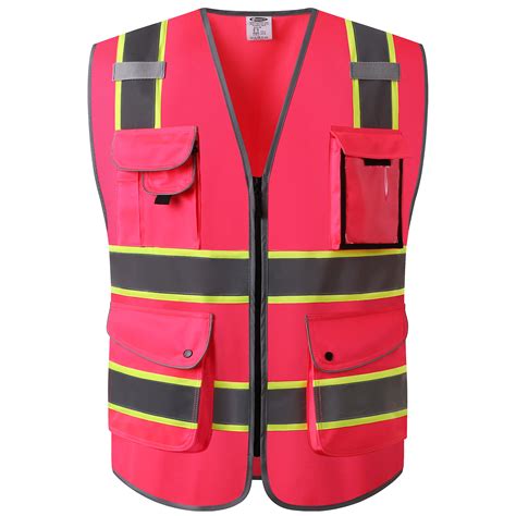 Snapklik Jksafety Pockets High Visibility Zipper Front Safety