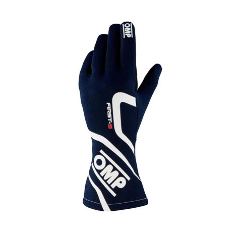 OMP Italy FIRST S MY20 Racing Gloves Blue FIA Blue Racewear