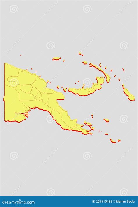 Illustration And 3d Vector Of The Map Of Papua New Guinea Stock Vector