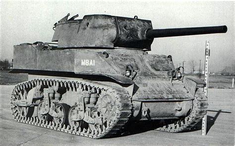 75mm Gun Motor Carriage M8A1, an M8A1 HMC armed with a 75mm M3 gun ...