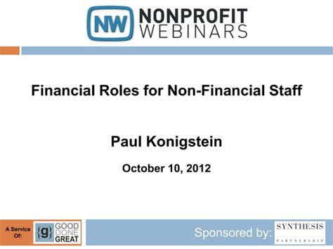 Financial Roles For Non Financial Staff Ppt