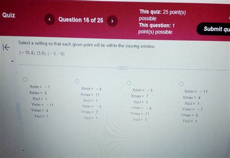 Solved Quiz This Quiz 25 Point S Question 16 Of 25 Possible This Question 1 Point S