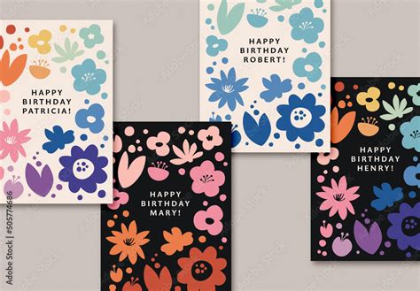 Birthday Card Layouts Stock Template | Adobe Stock