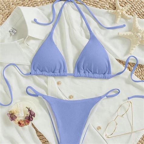 Cute Purple Tie Bikini Only Worn A Couple Times Depop