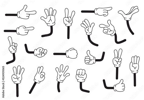 Cartoon Hand Arm Mascot Comic Doodle Style Design Element Illustration