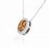 Fancy Dark Yellowish Brown Diamond Halo Pendant Set In K White And