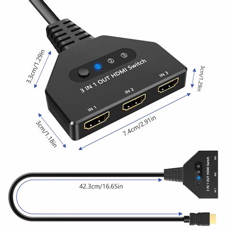 Buy Wholesale China Oem 1.4/2.0 Hdmi Splitter 3 In 1 Out Hd Cable 4k