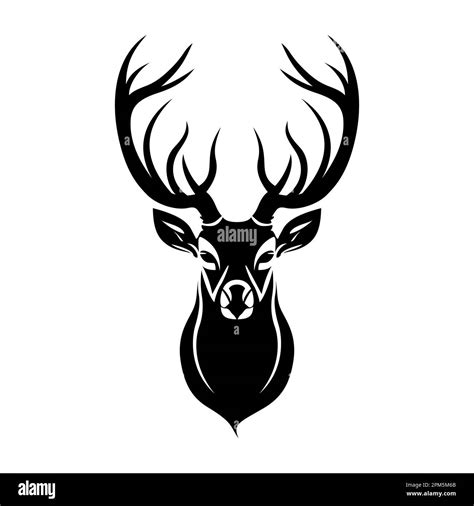 Deer Head Logo Design Abstract Drawing Deer Face Black Silhouette Of