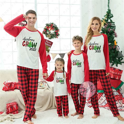 His and Hers Christmas Pajamas Christmas Crew 2022 - Family Christmas ...