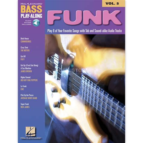 Hal Leonard Bass Play Along Volume 5 Funk MUSIC STORE Professional