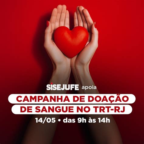 TRT1 Hemorio e Sisejufe convidam para campanha de doação de sangue