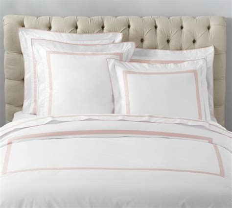 Morgan Banded Thread Count Organic Percale Duvet Cover Organic