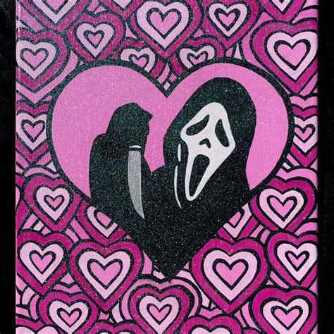 Download Pink Heart Ghostface Artwork Wallpaper