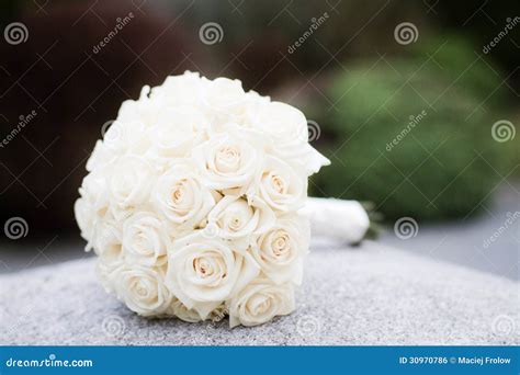 White Rose Wedding Bouquet Stock Photo Image Of Delicate 30970786