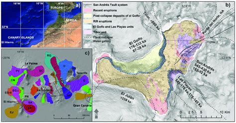 Location A And Geological B Maps Of El Hierro The Latter Contains