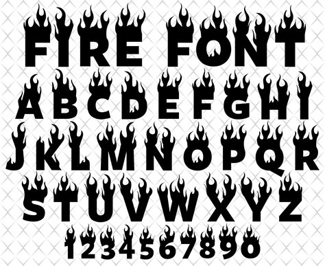 Fire Font Flame Font Bundle Fonts Cricut Silhouette Font Svg Etsy