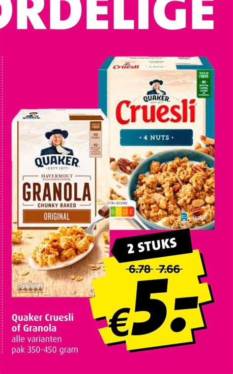 Quaker Cruesli Of Granola 350 450 Gram 2 Stuks Aanbieding Bij Boni