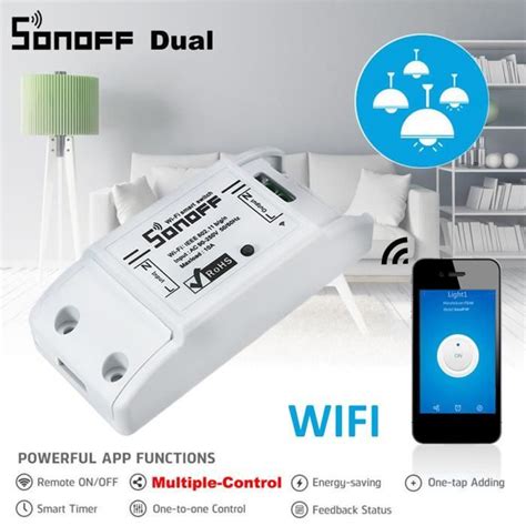 Sonoff Dual 2 CH WiFi Sans Fil Interrupteur Smart Home Universel