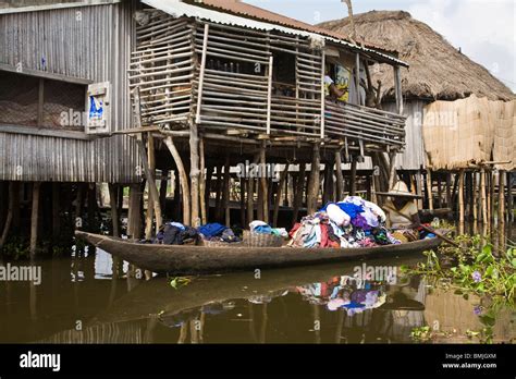 Africa West Africa Benin Lake Nokoue Ganvie Stilt Village Stock