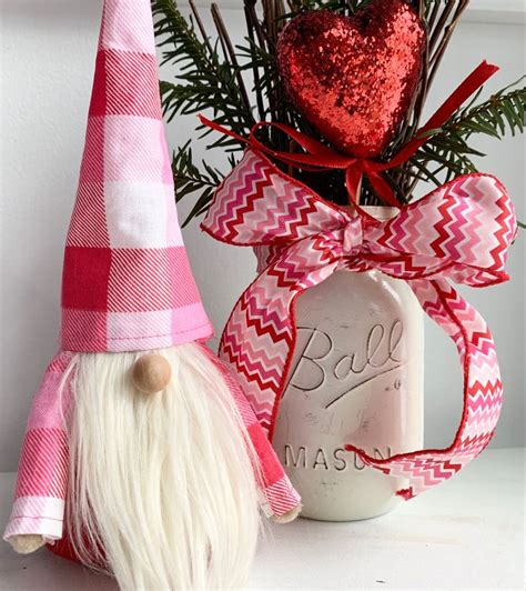 Pink Buffalo Plaid Valentines Day Gnome Decor Or Gift Valentine