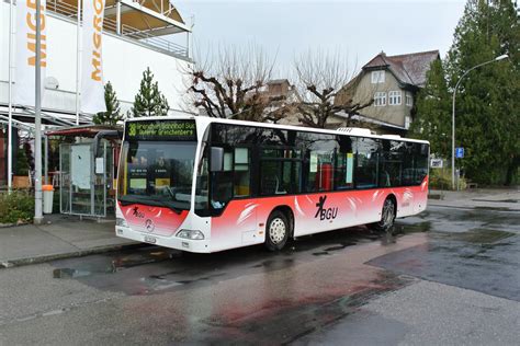 Der BGU Citaro I Nr 17 steht beim Bahnhof Grenchen Süd Bus bild de