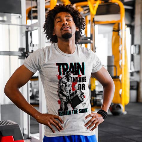 Train Insane Or Remain The Same Motivational Gym T Shirt Push Beyond