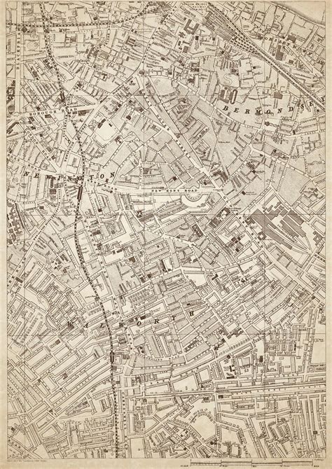 Newington Bermondsey Walworth Old Vintage Map London 1888 D24 Ebay