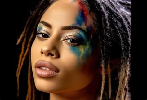 Premium Ai Image African American Women With Pride Color Face Paint