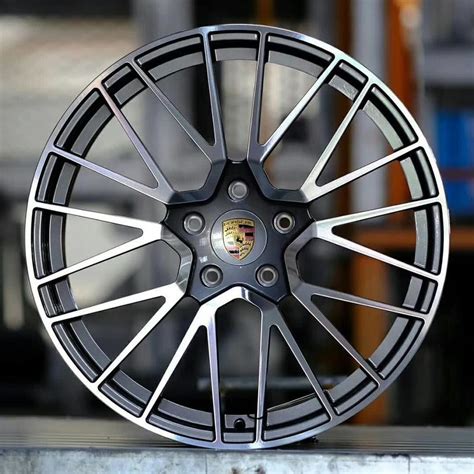 Porsche Cayenne RS Spyder Design OEM Wheels Gun Metal High Gloss Black