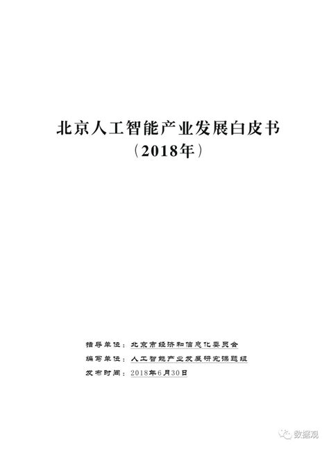 《北京人工智能产业发展白皮书（2018年》发布 权威报告 数据观 中国大数据产业观察大数据门户