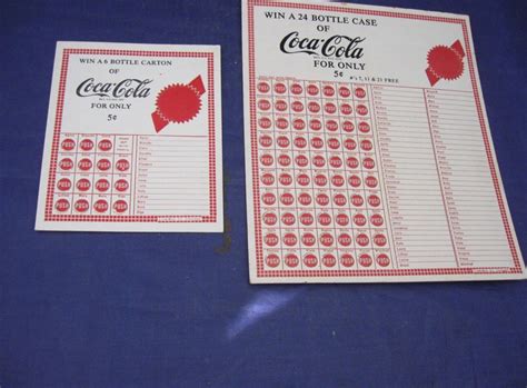 2 Vintage Coca Cola Punch Game Cards Win 23 Bottle Case Amd 6 Bottle