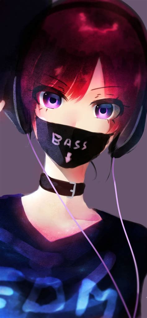 Download Face Mask Cute Anime Girl iPhone Wallpaper | Wallpapers.com