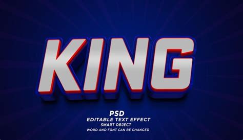 Plantilla De Photoshop Con Efecto De Texto Editable King D Archivo