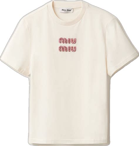 miu miu jersey  shirt tan pink editorialist  shirt miu miu