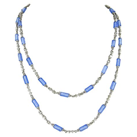 Judith Ripka Sapphire Diamond Gold Necklace At 1stdibs