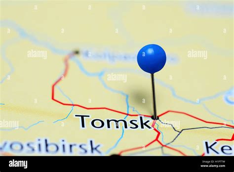 tomsk pinned   map  russia stock photo alamy