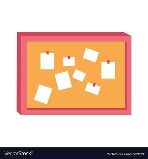 Note board with notes icon flat design Royalty Free Vector