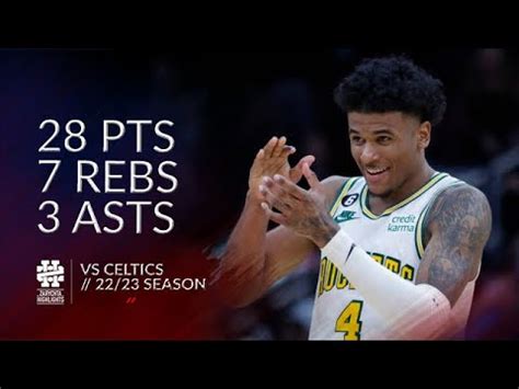 Jalen Green 28 Pts 7 Rebs 3 Asts Vs Celtics 22 23 Season YouTube