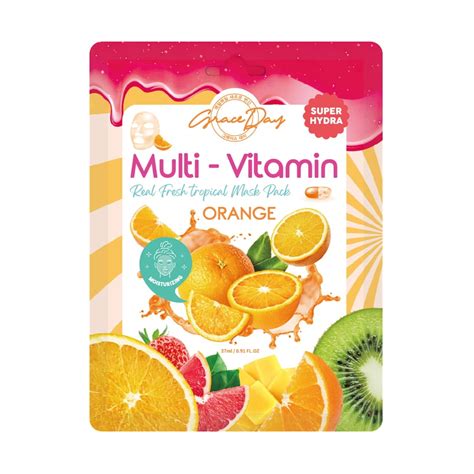 Grace Day Multi Vitamin Real Fresh Tropical Mask Pack Orange Maska