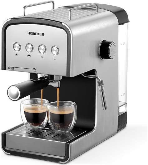 Ihomekee Espresso Machine 15 Bar Coffee Maker For Cappuccino And Latte