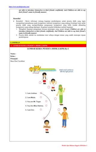 Modul Ajar Bahasa Inggris Bab 2 Kelas 1 Pdf