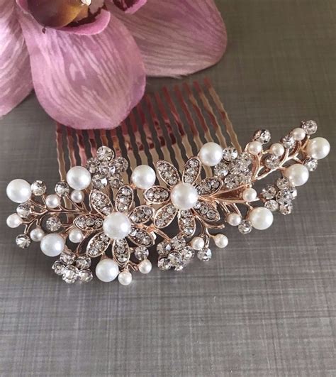 A Stunning Crystal Diamante Faux Pearl Wedding Bridal Fashion Hair Clip