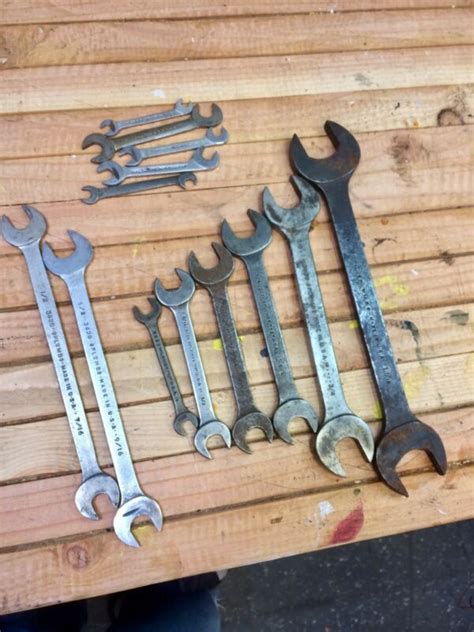 Vintage Plomb Open End Wrench Set Peice Tappet And Small Set Antique