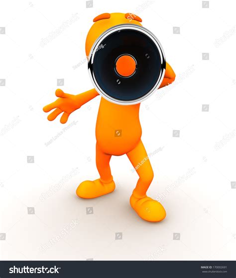 3d Orange Man Yelling Through Megaphone 스톡 일러스트 170002691 Shutterstock