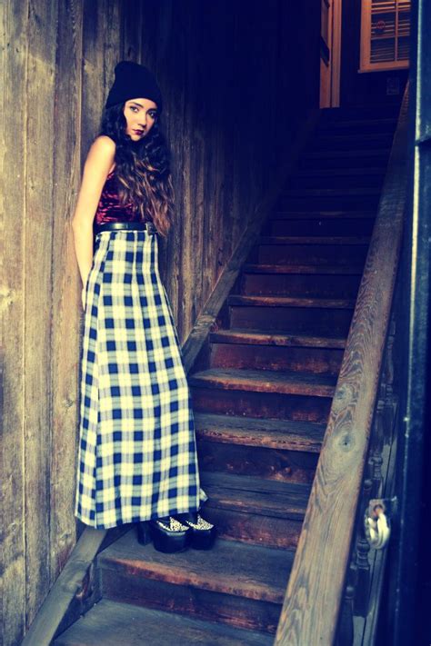 90s Grunge Plaid Maxi Dress 90s Fashion Overalls 90s Fashion Grunge