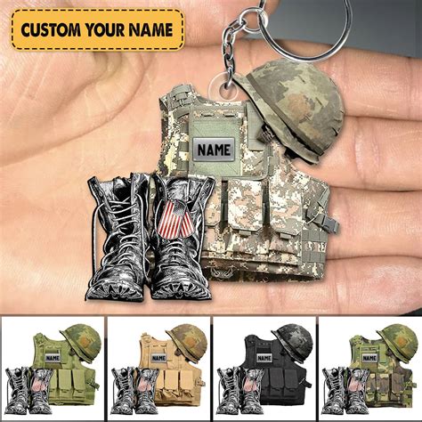 Personalized Keychain Military Veteran Uniform Tactical Etsy