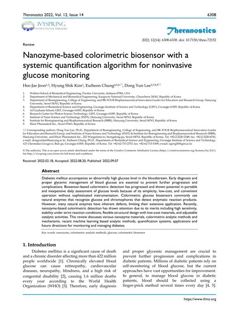 Pdf Nanozyme Based Colorimetric Biosensor With A Systemic