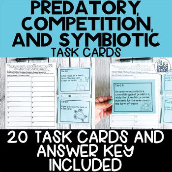 Predatory Competitive And Symbiotic Task Cards By The Crafty Science