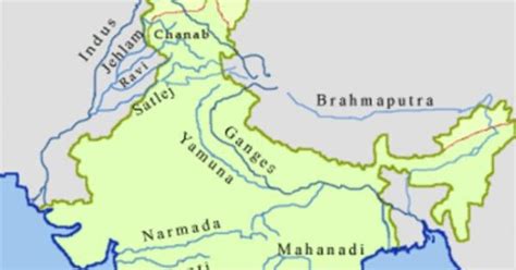 rivers  india length touching states  facts