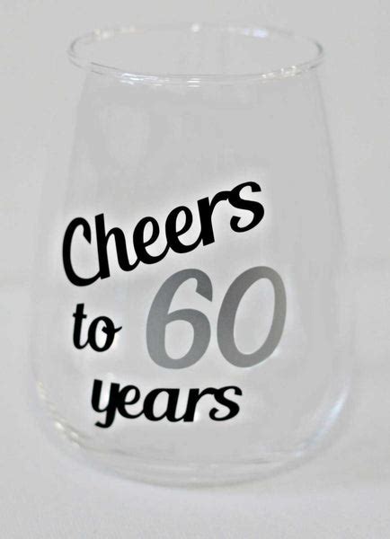 60th Birthday Wine Glasses Ilyb Designs